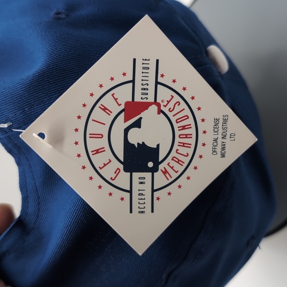 MLB| NWT Vintage Blue Los Angeles Dodgers Sports Cap Snap Back Grey Brim - Picture 10 of 12